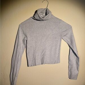 Stradivarius Soft Gray Ribbed Sweater